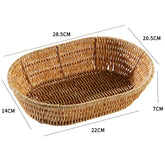 et of three shallow oval storage baskets crafted from durable plastic rattan, perfect for organizing toiletries, kitchen essentials, or accessories.